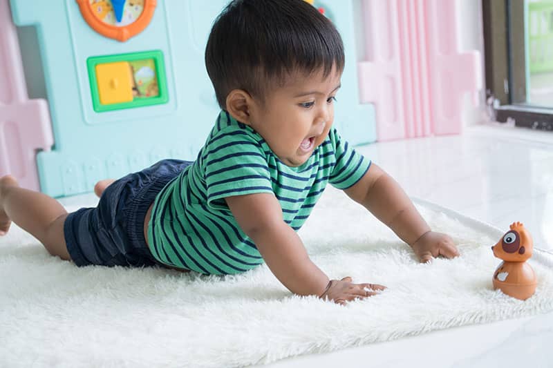 child crawling on the floor