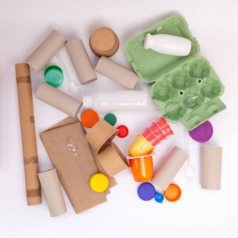 craft materials laid out on a floor